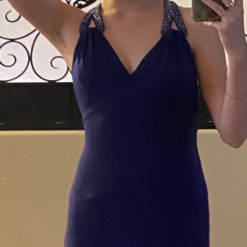 Gorgeous Sequin Detailing Violet Prom Dress!